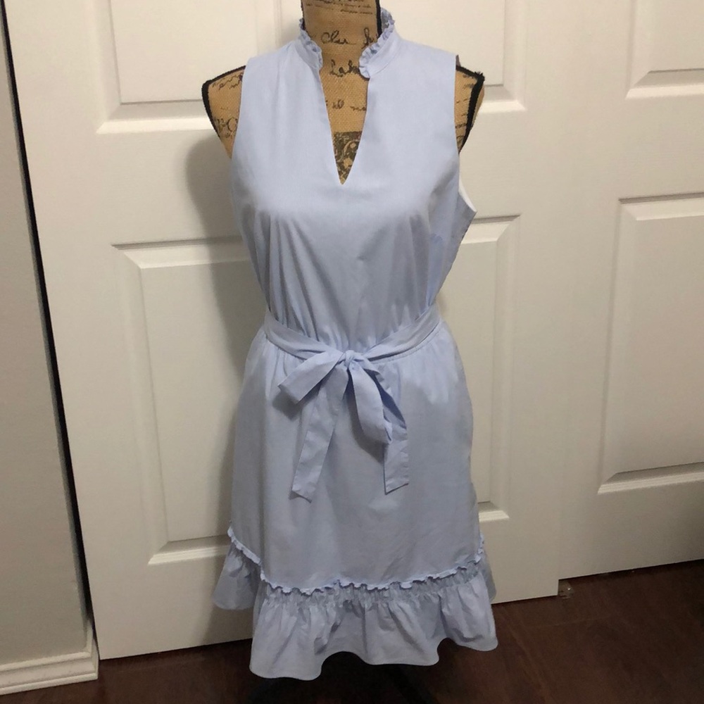 Blue & white striped dress